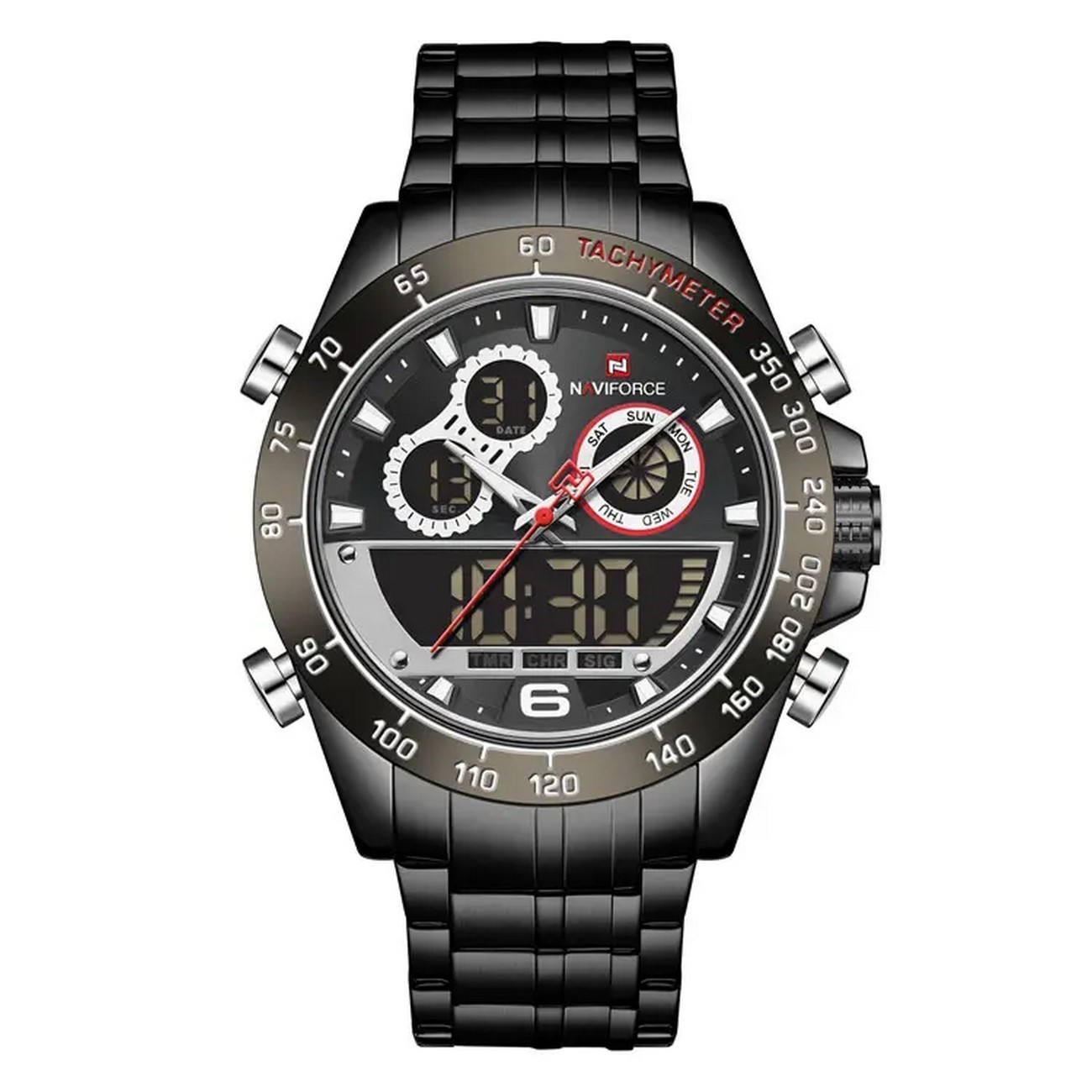 Reloj Naviforce Original 9188 + Estuche Dayoshop Color De La Correa Negro